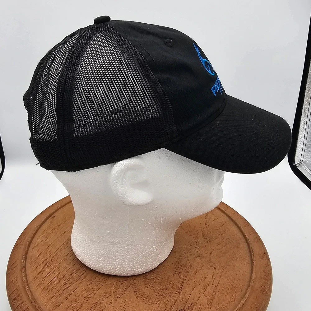 Realtree Fishing Trucker Hat Black Mesh Back‎ Snapback Cap Blue Logo OSFM